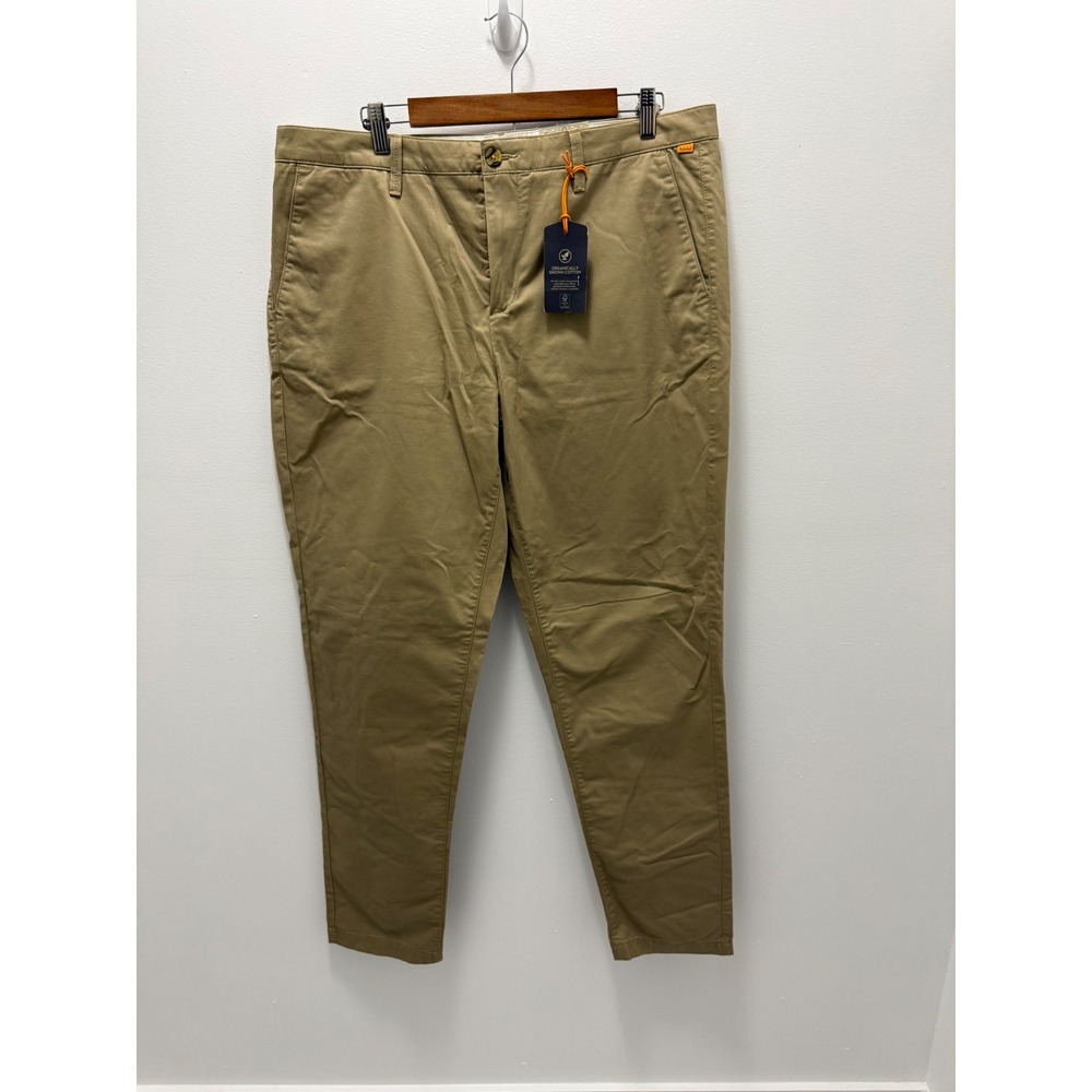 Timberland Mens Straight Fit Chino Pants Khaki Tan W36 L34 NWT TB0A2A65
